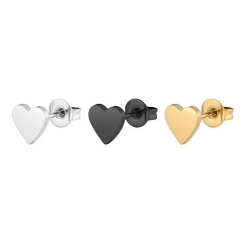 Heart Stud Earrings Stainless Steel Minimalist Geometric Tiny Small Love Jewelry For Women Girl Simple Fashion
