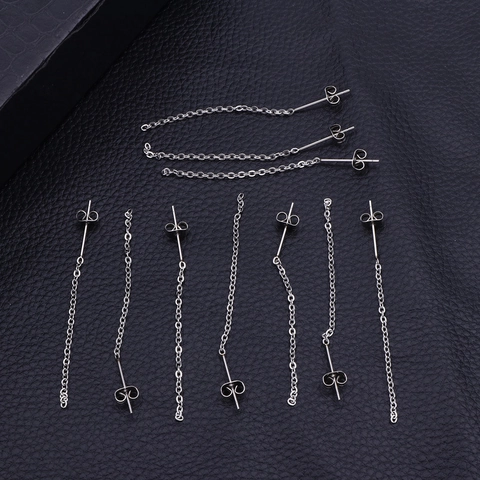 Stainless Steel Long Chain Tassel Drop Earrings Minimalist Silver Tone Hypoallergenic Fashion Jewelry For Women