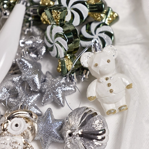 Ornamenti Appesi Albero Di Natale PVC Palline Dipinte Varie Forme Stella Orso Casa Decorazione Per Feste Natalizie