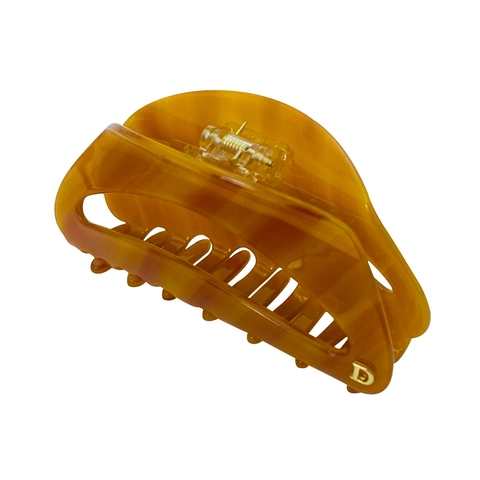 Molletta Per Capelli Grande Vintage Francese In Acetato Con Decorazione Lettera D Dorata Clip A Squalo Per Donna Accessori Eleganti