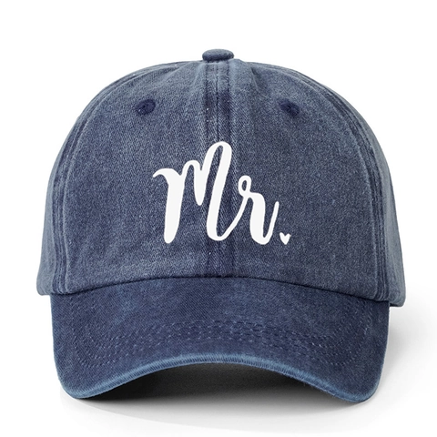 Casquette De Baseball En Coton Lavé Imprimé Mr Heart Style Vintage Réglable Protection Solaire Extérieur