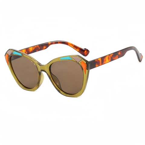 Occhiali Da Sole Occhio Di Gatto Di Moda Colorblock Geometrico Protezione UV400 Montatura In PC Retro Per Donna