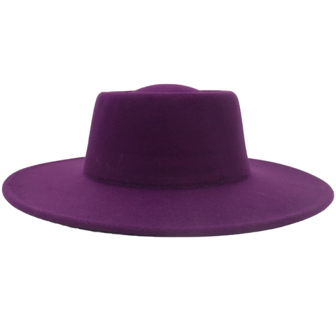 Chapeau Fedora Classique En Feutre De Laine Large Bord Calotte Plate Style Britannique Jazz Pour Hommes Femmes Automne Hiver