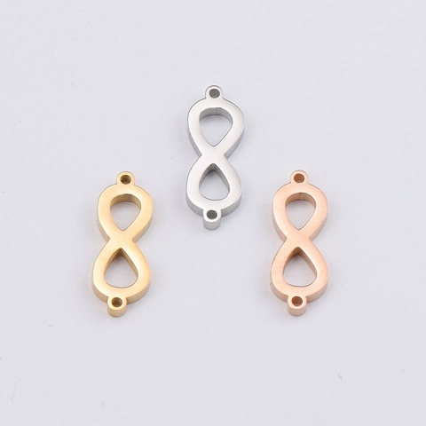 Minimalist Stainless Steel Infinity Symbol Pendant Flat Cutting Geometric DIY Jewelry Connector Charm For Women Craft
