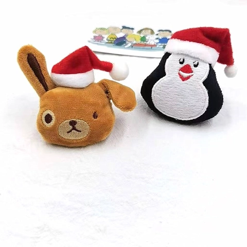 Weihnachts Cartoon Plüsch Brosche Stickerei Rentier Schneemann Baum Deko Zubehör Weich Gefülltes Feiertagsgeschenk Unisex
