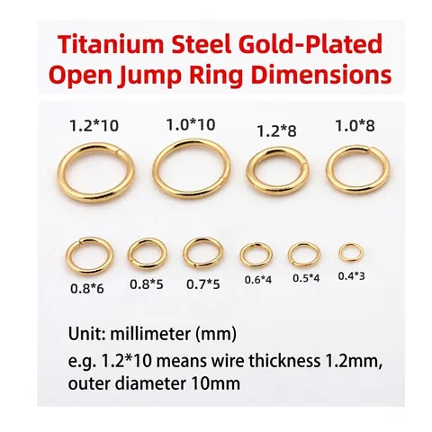 18K Gold Plated Stainless Steel Jump Rings Open Connectors For DIY Jewelry Making Bracelet Necklace Findings