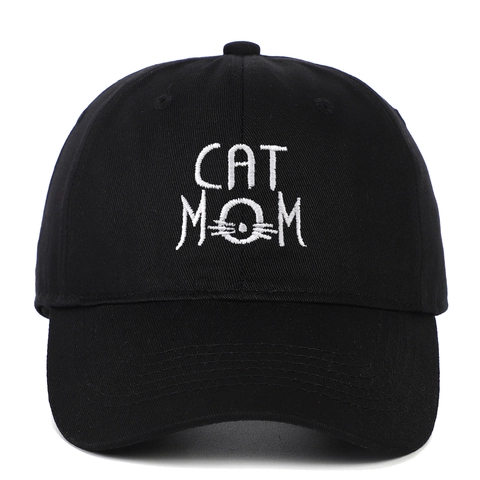 Gorra De Béisbol De Algodón Bordada Cat Mom Ajustable Suave Sombrero Deportivo Informal Aire Libre Para Mujeres