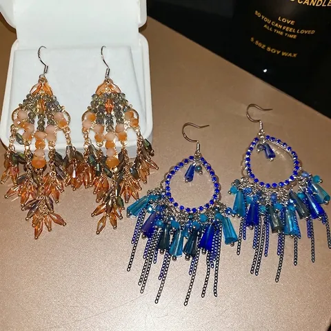 Bohemian Crystal Tassel Drop Earrings With Multilayer Fringe Vintage Ethnic Style Jewelry With Silver Earring Post