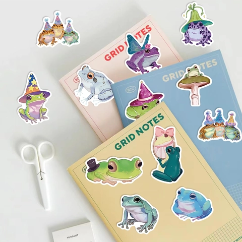 Süße Cartoon Frosch Feen Aufkleber Wasserdichte PVC Abziehbilder Für Laptop Gitarre Koffer DIY Journaling Dekorative Vielfalt