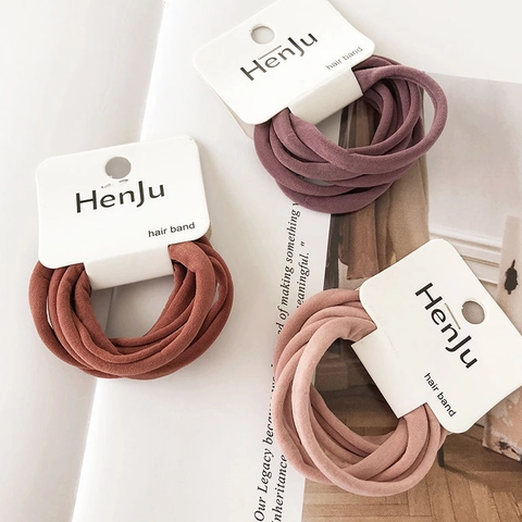 Seamless High Elasticity Hair Ties Soft Solid Color Ponytail Holder Basic Fabric Hair Bands For Women Girls