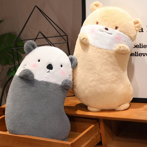 Cute Sea Otter Plush Pillow Soft Stuffed Animal Doll Cartoon Long Hugging Pillow Bed Cushion Home Decor