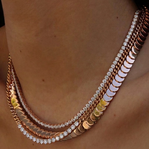 Collana Mezza Luna Minimalista Rame Placcato Oro Girocollo Scaglie Piatte Gioielli Da Donna Moderno Elegante