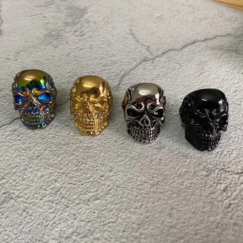 Retro Skull Ring Men 316 Stainless Steel Hip Hop Punk Gothic Band Ring For Biker Boys Cool Fashion Jewelry Gift
