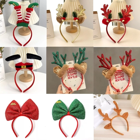 Weihnachten Stirnband Pailletten Rentiergeweih Elfenbein Haarreif Für Feiertagsparty Dekor Festliches Kostüm Zubehör