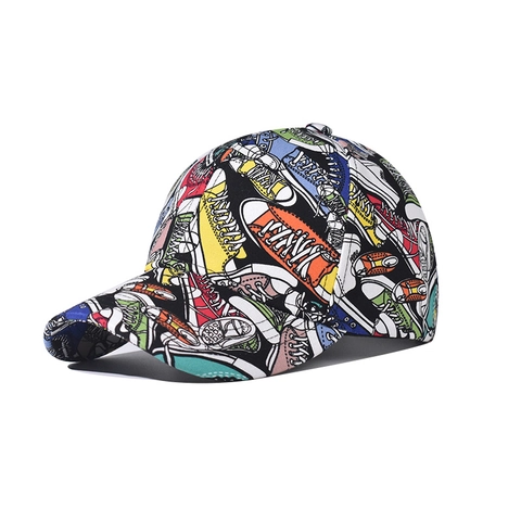 Casquette De Baseball Polyester Imprimé Chaussures Dessin Animé Protection Solaire Extérieur Style Urbain Unisexe Réglable
