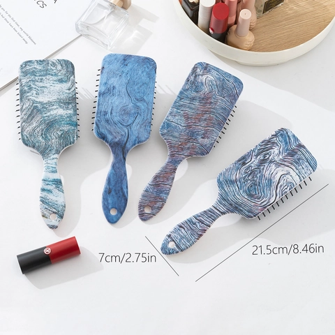 Spazzola Per Capelli Quadrata Pettine A Cuscino D'Aria Trama Legno Districante Massaggio Cuoio Capelluto Strumento Per Lo Styling In Plastica ABS
