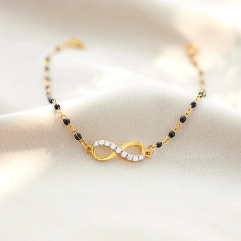 925 Sterling Silber Unendlichkeitssymbol Armband Für Damen Mode Schmuck Mit Emaille Perlen Und Strass Akzenten Glück 8 Handkette