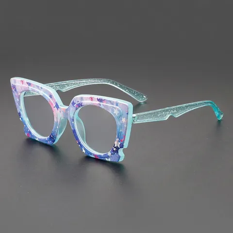 Geometrische Kattenoog Anti Blauw Licht Brilmonturen PC Trendy Ins Stijl Kleurrijke Niet Voorgeschreven Brillen Dames Heren