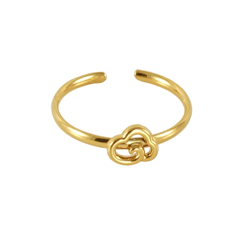 Anello Acciaio Inossidabile Nuvola Buon Auspicio Placcato Oro Regolabile Minimalista Gioielli Donne Stile Moda Versatile