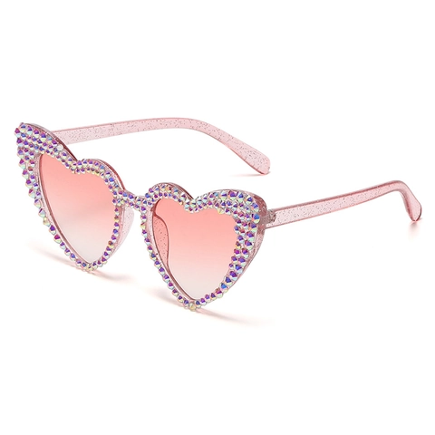 Occhiali Da Sole Con Strass A Forma Di Cuore Da Donna Montatura In PC Protezione UV400 Moda Party Y2K Retrò