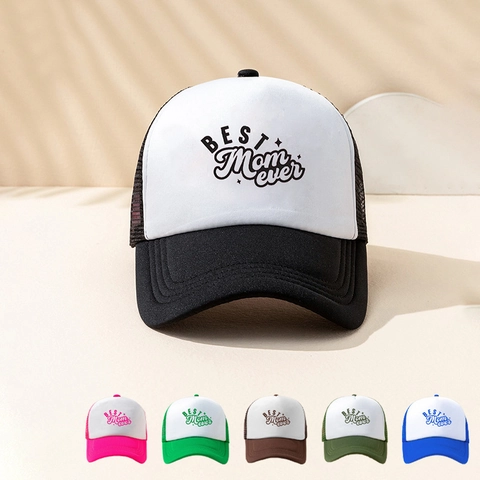 Best Mom Ever Print Trucker Hat Ademende Mesh Honkbalpet Verstelbare Snapback Outdoor Zonnehoed Voor Dames