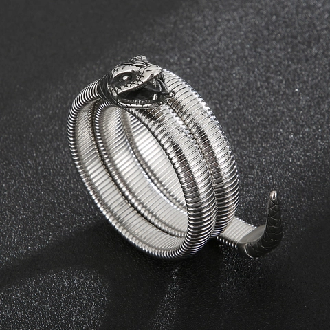 Snake Wrap Bracelet 316L Stainless Steel Spiral Coil Bangle Multi Layer Punk Style Jewelry For Women Men