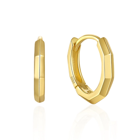 925 Sterling Silber Hoop Ohrringe Geometrische Oktogon Polygon Minimalistische Mode Schmuck Für Frauen