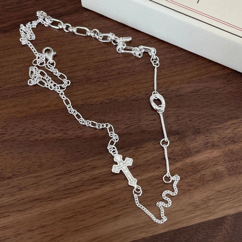 Collana Con Croce In Argento Sterling 925 Per Donna Catena Per Clavicola Minimalista Gioielli Di Fede Fatti A Mano