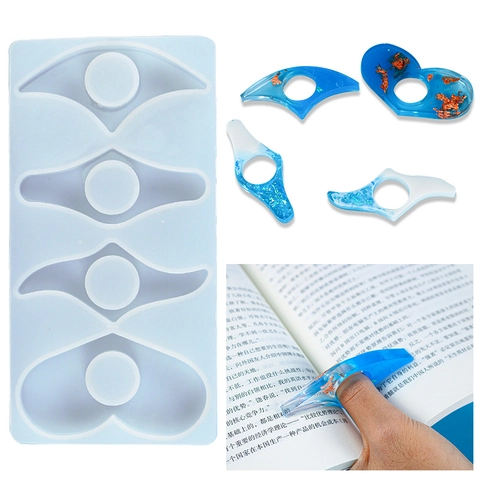 Silicone Page Holder Mold DIY Resin Craft Casting Tool Reusable Multi Shape Thumb Reading Support Accessory For Readers