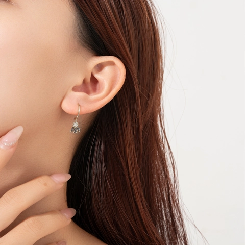 925 Sterling Silver Bee Hoop Earrings For Women Multi-color Rhinestone Insect Animal Pendant Light Luxury Fashion Jewelry