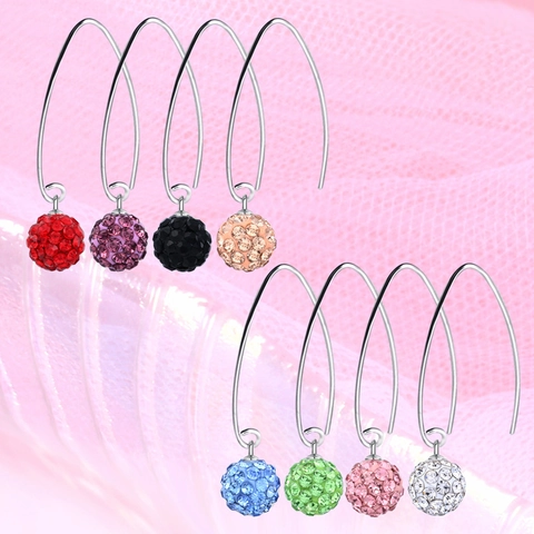 Orecchini A Gancio Shamballa Con Perno In Argento Sterling 925 Gioielli In Strass Scintillanti Per Donna