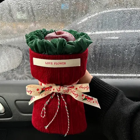 Christmas Knitted Wrapping Fabric And Ribbon Chanel Style DIY Flower Gift Packaging Materials Holiday Festive Decor