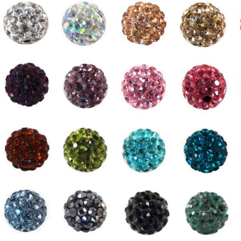 Rhinestone Pave Polymer Ton Disco Ball Perlen Funkelnd Shamballa Runde Lose Perlen Für DIY Schmuckherstellung Armband