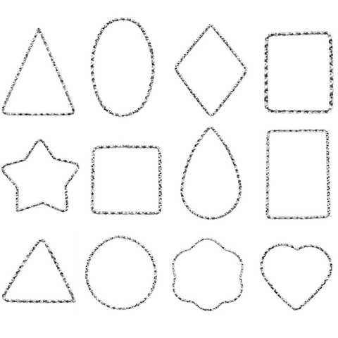 Colgante Geométrico Acero Inoxidable 304 Texturizado Corte Diamante Para Fabricación Joyas DIY Forma Onda Corazón Estrella