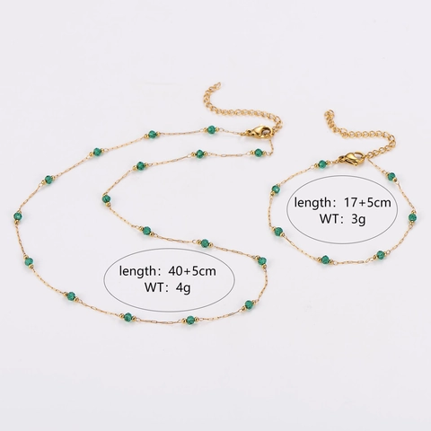 Collana E Bracciale In Acciaio Inossidabile 304 Con Perline Colorate Moda Sovrapponibili Gioielli Eleganti Per Donne