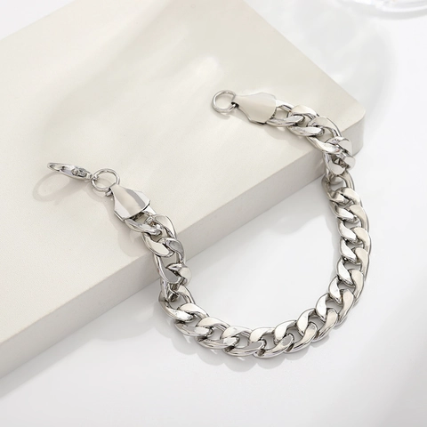 Pulsera Unisex Hip Hop con Eslabón Cubano Pulsera con Cadena de Metal Personalizada Joyas Minimalistas con Cierre de Langosta para Hombres Mujeres