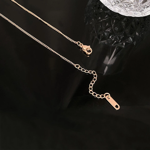 Collar De Cadena De Eslabones Planos Acero Inoxidable 316L Chapado En Oro De 18K Ajustable Joyería Minimalista Para Mujer
