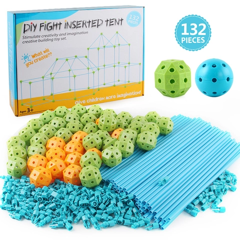 Kit Di Costruzione Di Forti DIY Giocattoli Per La Costruzione Di Tende In Plastica Per Bambini Casa Da Gioco Interna Esterna
