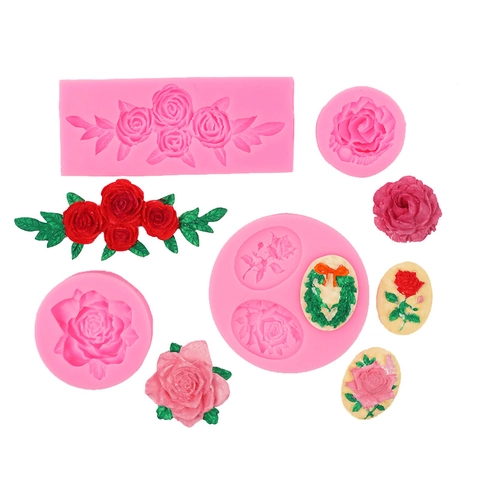 3D Rose Flower Silicone Molds For Fondant Cake Decorating Handmade Soap Candle Aromatherapy Wax Resin DIY Craft