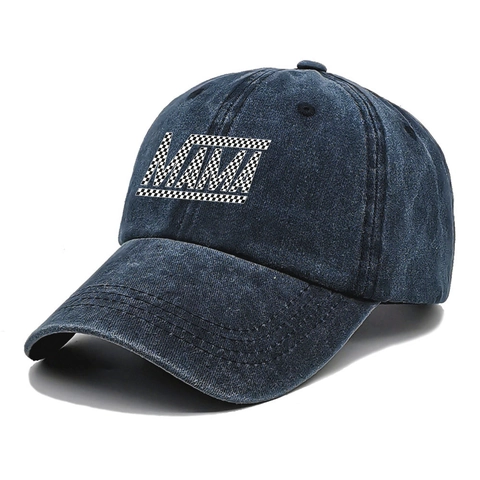 Berretto Da Baseball In Cotone Lavato MAMA Lettera Stampa Scacchiera Vintage Distressed Regolabile Cappello Da Sole Esterno