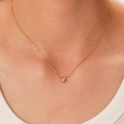 Zeshoek Hanger Ketting 18K Verguld Roestvrij Staal Minimalistisch Geometrisch Zirkoon Sleutelbeen Ketting Sieraden Dames
