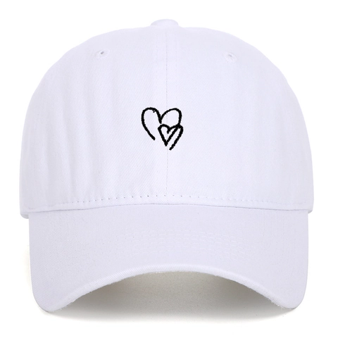 Cappello Da Baseball In Cotone Lavato Cuore Ricamato Vintage Distressed Cappello Da Sole Esterno Unisex Regolabile