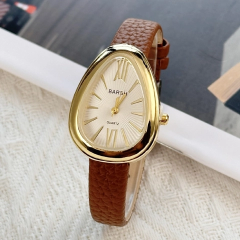 Retro Snakehead Shape Women Quartz Watch Minimalist Irregular Case Faux Leather Strap Roman Numerals Fashion Wristwatch