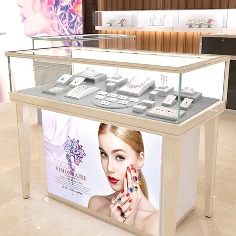 Jewelry Display Stand PU Leather Brushed Silver White Necklace Bust Ring Holder Earring Tray Counter Showcase Props