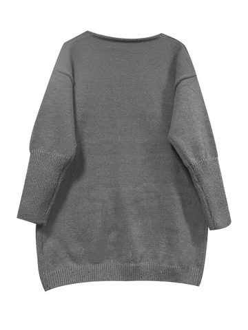 Oversized Gebreide Trui Voor Dames Smile Face Grafisch Contrastkleur V Hals Losse Pullover Lange Mouwen Mode