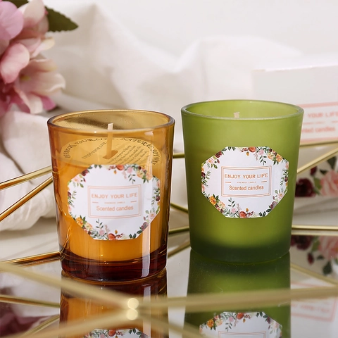 Handmade Natural Soy Wax Scented Glass Candle Smokeless Aromatherapy For Wedding Party Home Relaxing