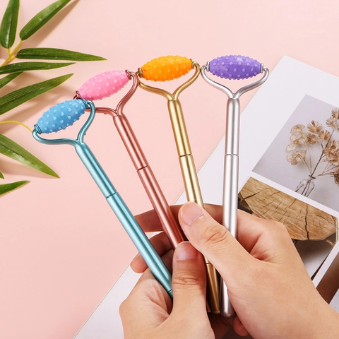 Massage Roller Gel Pen Stress Relief Novelty Writing Tool Plastic Multi Function Black Ink For Students Office