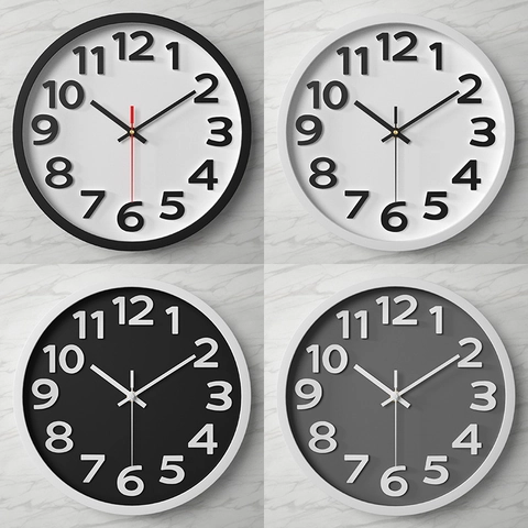 Orologio Da Parete Moderno Minimalista Movimento Al Quarzo Silenzioso Numeri Arabi 3D Cornice In Plastica Specchio Di Vetro Arredo