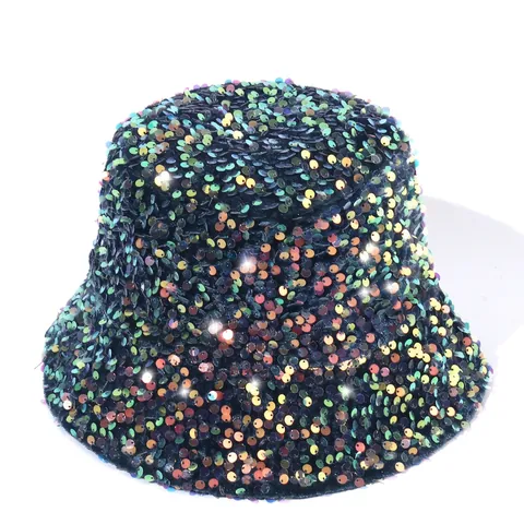 Damen Glänzend Irisierende Pailletten Anglerhut Mode Glitzer Sonnenschutz Faltbare Fischerkappe Für Party Täglich Outdoor Accessoire