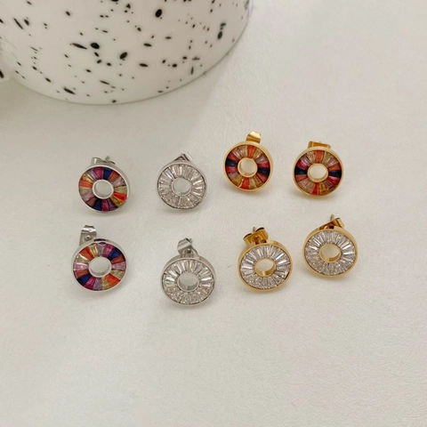 Orecchini A Lobo In Acciaio Inossidabile Con Zirconia Gioielli Di Lusso Geometrici Minimalisti Per Donna